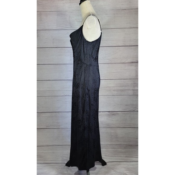 BY Anthropologie Jacquard Bias Cut Slip Dress Black Size 14 - Picture 4 of 10